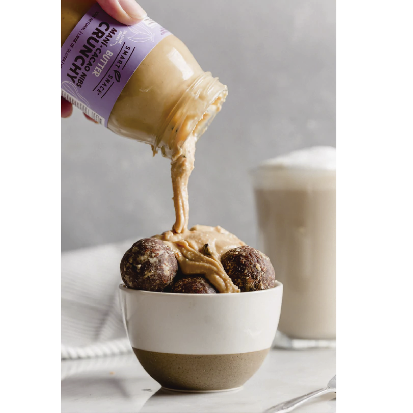 Mantequilla de mani con Cacao Nibs 200gr - SmartSnack