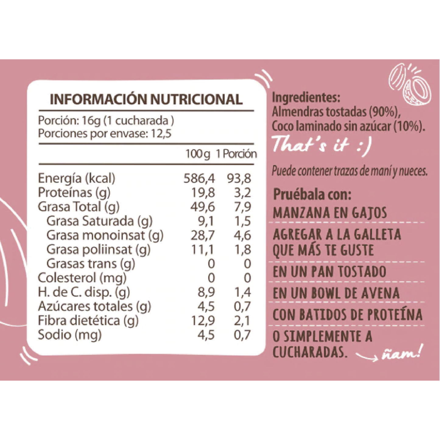 Mantequilla de Almendras con Coco laminado 200gr - SmartSnack